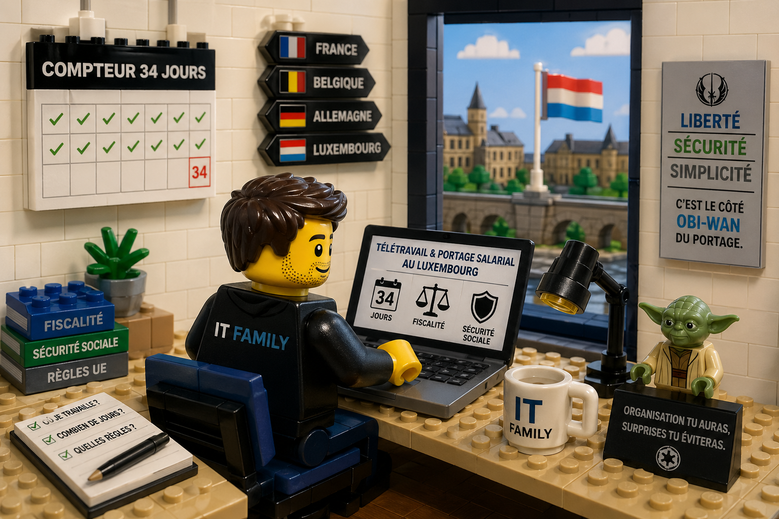 Frontalier en portage salarial au Luxembourg ? Télétravail, fiscalité, sécurité sociale : les règles utiles pour éviter les mauvaises surprises avec IT Family !